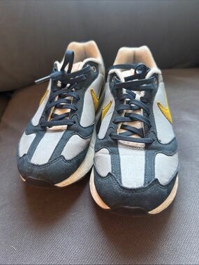 Nike ACG Kids Grey and Black Sneakers with Yellow Swoosh